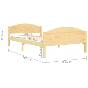 Berkfield Bed Frame Solid Pine Wood 120x200 cm