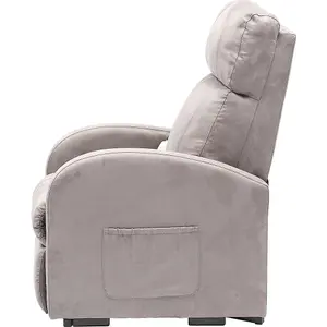 Single Motor Rise and Recline Lounge Chair Pebble Grey Micro Fibre Material