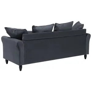 3 Seater Velvet Sofa Grey BORNHOLM