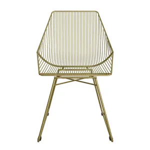 Ellis Accent Dining Chair Gold Metal