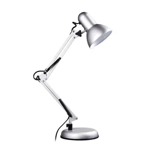 Interiors By Premier Effortlessly Positioning Of Silver Grey Desk Lamp, Modern And Timeless Design Modern Bedside Table Light