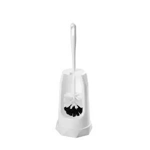 SupaHome Semi Enclosed Toilet Brush & Holder White (One Size)