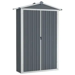 Berkfield Garden Shed Grey 107.5x46x183 cm Galvanised Steel