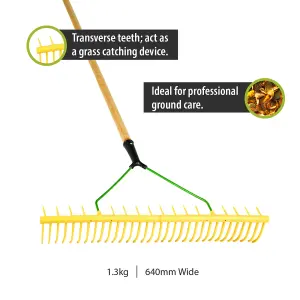 Pegdev - PDL - 32 Tooth Polypropylene Landscape Rake with Leaf Scoop Grab Hands - Efficient Garden Tool Set.