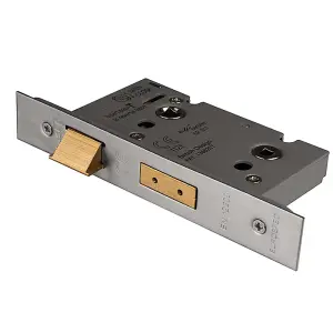 Eurospec Satin Stainless Steel Bathroom Lock 64mm (BAS5025SSS)