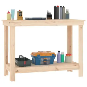 Berkfield Work Bench 110x50x80 cm Solid Wood Pine