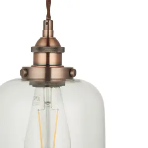 Broderick Copper effect LED Pendant ceiling light, (Dia)161mm