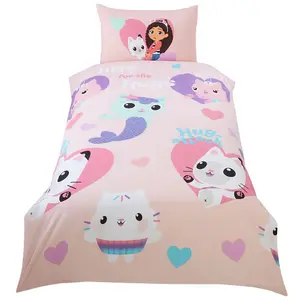 Gabbys Dollhouse Hug Duvet Set Pink/Blue/Purple (Single)