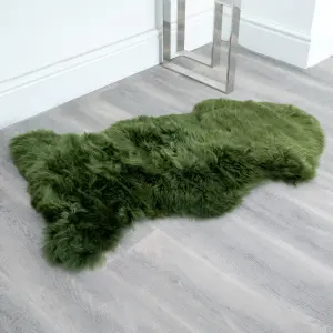 Luxurious Olive Green Sheepskin Rug XXL