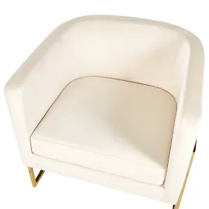 Beliani Glam Armchair SIRKKA Velvet Cream