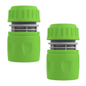 Pack of two universal garden hose female hose connectors-links to all other brands