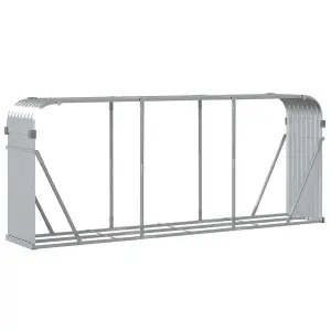 Log Holder Silver 234x45x100 cm Galvanised Steel