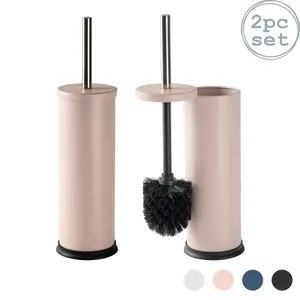 Harbour Housewares - Round Toilet Brushes - Matt Pink - Pack of 2