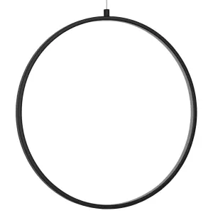 GoodHome Samana Round Matt Black LED Pendant ceiling light, (Dia)380mm