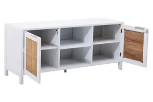 Interiors by Premier Functional White Wood Media Unit, Multi Pupose Sideboard Media Unit, Optimal Dimensions TV Cabinets