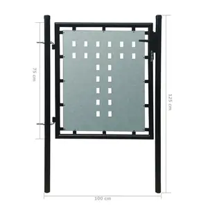 Crabtree Metal Door Fence Garden Mesh Gate with Lock Patio Fencing Terrace 300 x 150 cm