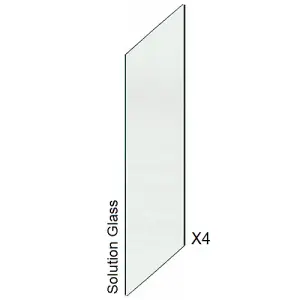 Solution Clear Toughened Glass Rake Panel (H)800mm (W)200mm (T)8mm Pack Of 4 Traditional Products Ltd