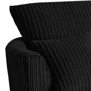 Luxor Jumbo Cord Black Fabric Single Seater 360 Degree Swivel Chair Sofa Accessory