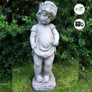 Shy Little Girl Garden Ornament