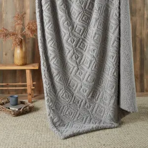 Romo Grey Super Soft Fleece & Sherpa Throw