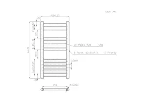 Right Radiators 800x400 mm Straight Heated Towel Rail Radiator Bathroom Ladder Warmer Anthracite