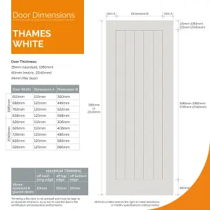 Thames White Internal Door - Primed