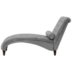 Velvet Chaise Lounge Light Grey MURET