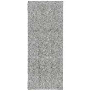 Shaggy Rug PAMPLONA High Pile Modern Grey 80x200 cm