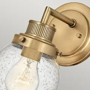 Luminosa Hinkley Poppy Bathroom Wall Lamp Heritage Brass, IP44