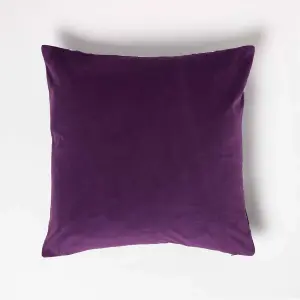 Homescapes Floral Midnight Garden Purple Filled Velvet Cushion 46 x 46 cm