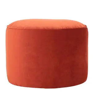 icon Gavrilovic Large Velvet Pouffe Ottoman Brown