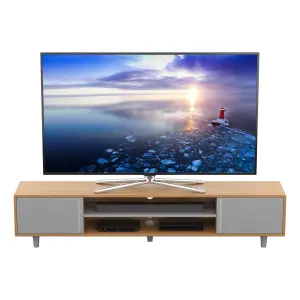 AVF Harbour Extra Wide 2m TV Stand Light Wood and Grey