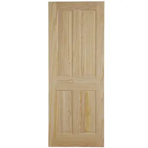 Fortia 4 panel Unglazed Victorian Pine veneer Internal Clear pine Fire door, (H)1981mm (W)838mm (T)44mm