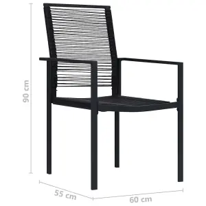 Berkfield Garden Chairs 4 pcs PVC Rattan Black