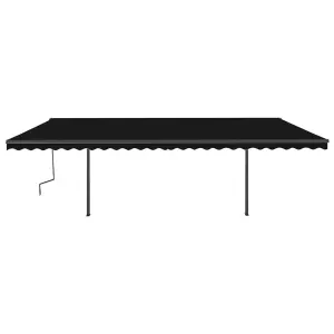 Berkfield Manual Retractable Awning with LED 6x3.5 m Anthracite