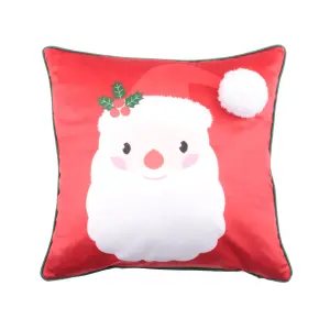 Jolly Santa Plush Fleece Filled Cushion