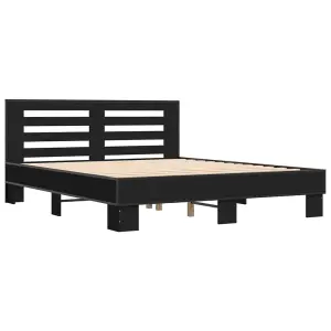 Berkfield Bed Frame without Mattress Black 150x200 cm King Size