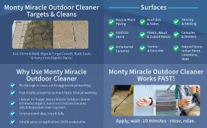 Monty Miracle Fast Patio Cleaner - 5 Litre Outdoor & Garden Surface Cleaner for Patio, Decking, Fencing, Stone, Concrete & Many