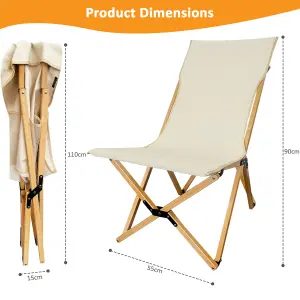 Folding Camping Chair, Portable Butterfly Canvas Chair for Adults Up to 150kg