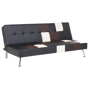 Sofa Bed OLSKER Black Faux Leather