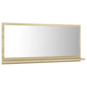 Dorlene Framed Wall Mounted Bathroom Mirror Sonoma Oak / 80 cm