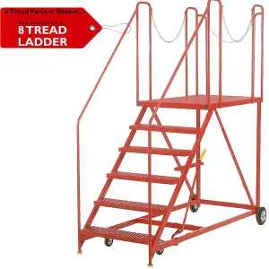 8 Tread Wide Truck Dock Loading Stairs Non Slip Platform Vehicle Step Ladder