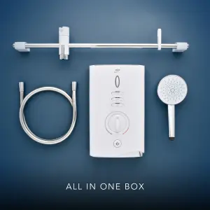 Mira Sport max single outlet Gloss White Electric Shower, 9kW