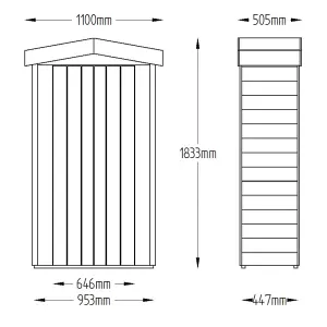 Forest Garden Tall 750L Tongue & groove Apex Garden storage 1780mm 1100mm