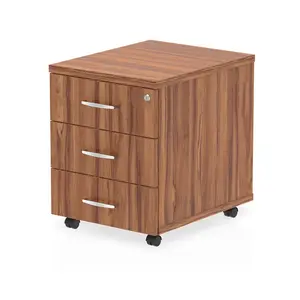 Impulse 43cm Wide 3 -Drawer Mobile File Cabinet Walnut