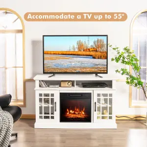 Costway Fireplace TV Stand for TVs up to 55 Inches W/ 2000W Electric Fireplace Insert