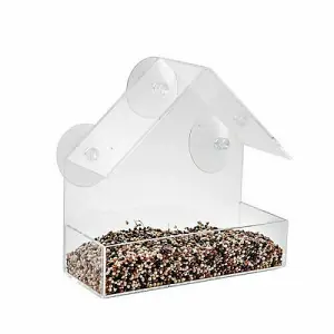 Window Bird Feeder with Seed Tray