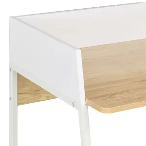 Berkfield Desk White and Oak 90x60x88 cm