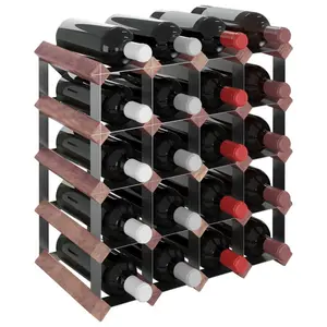 Cleo 20 Bottle Wall Mounted Wine Rack Brown