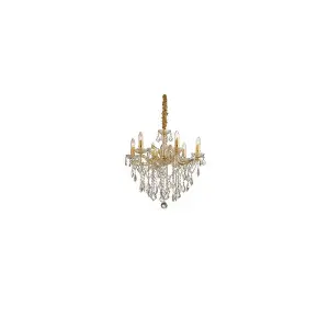 Luminosa Florian  6 Light Crystal Chandelier Gold Finish, E14